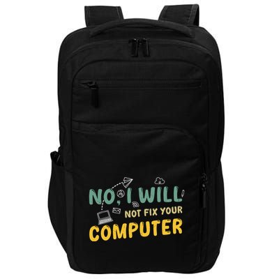 Funny Computer Science Programmer Quote Technician Cool Joke Cool Gift Impact Tech Backpack