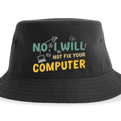 Funny Computer Science Programmer Quote Technician Cool Joke Cool Gift Sustainable Bucket Hat