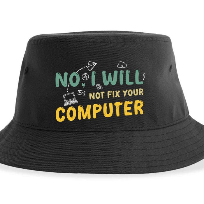 Funny Computer Science Programmer Quote Technician Cool Joke Cool Gift Sustainable Bucket Hat