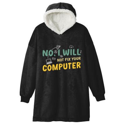 Funny Computer Science Programmer Quote Technician Cool Joke Cool Gift Hooded Wearable Blanket