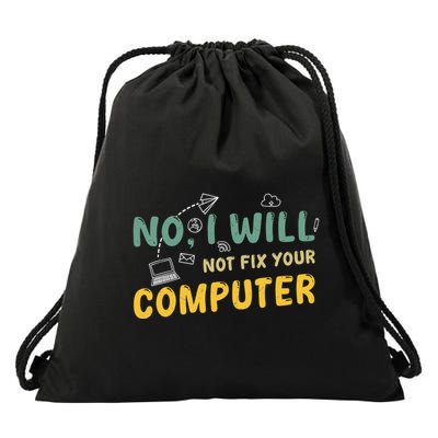 Funny Computer Science Programmer Quote Technician Cool Joke Cool Gift Drawstring Bag