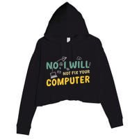 Funny Computer Science Programmer Quote Technician Cool Joke Cool Gift Crop Fleece Hoodie