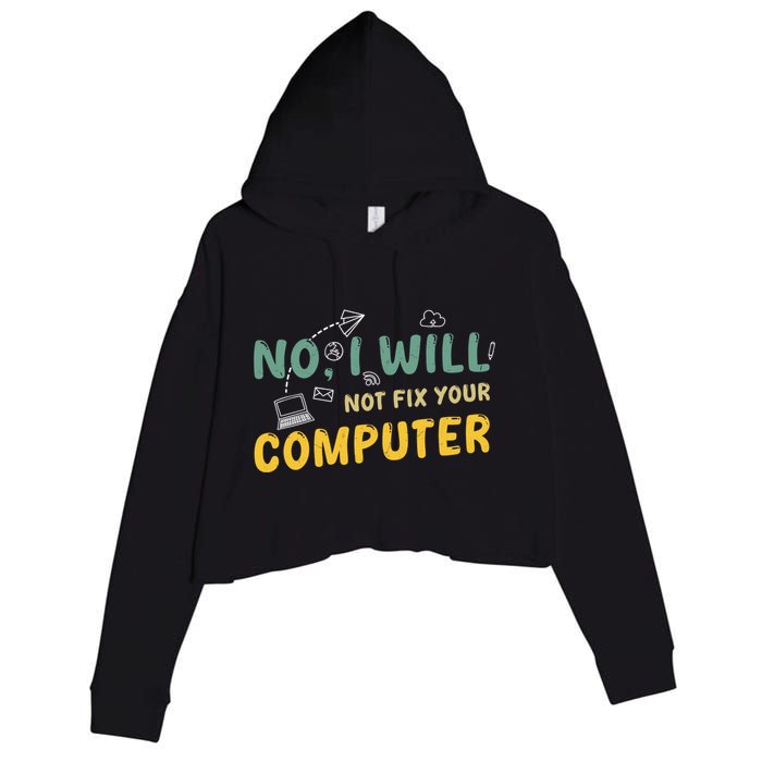 Funny Computer Science Programmer Quote Technician Cool Joke Cool Gift Crop Fleece Hoodie