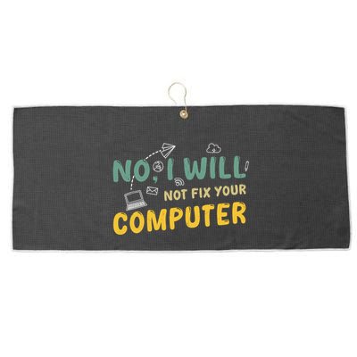 Funny Computer Science Programmer Quote Technician Cool Joke Cool Gift Large Microfiber Waffle Golf Towel