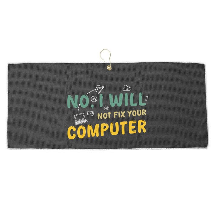 Funny Computer Science Programmer Quote Technician Cool Joke Cool Gift Large Microfiber Waffle Golf Towel