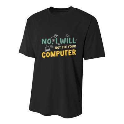 Funny Computer Science Programmer Quote Technician Cool Joke Cool Gift Youth Performance Sprint T-Shirt