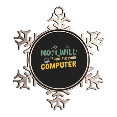 Funny Computer Science Programmer Quote Technician Cool Joke Cool Gift Metallic Star Ornament