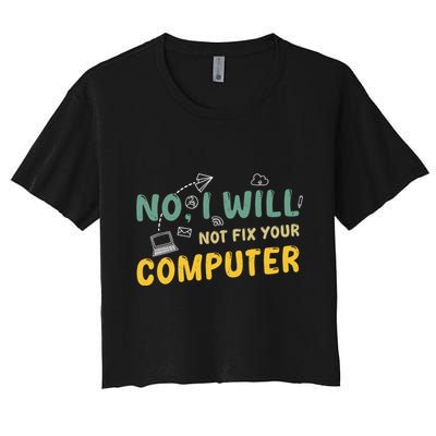 Funny Computer Science Programmer Quote Technician Cool Joke Cool Gift Crop Top