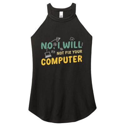 Funny Computer Science Programmer Quote Technician Cool Joke Cool Gift Women's Perfect Tri Rocker Tank