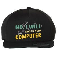 Funny Computer Science Programmer Quote Technician Cool Joke Cool Gift Wool Snapback Cap
