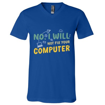 Funny Computer Science Programmer Quote Technician Cool Joke Cool Gift V-Neck T-Shirt
