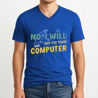 Funny Computer Science Programmer Quote Technician Cool Joke Cool Gift V-Neck T-Shirt
