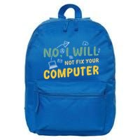 Funny Computer Science Programmer Quote Technician Cool Joke Cool Gift 16 in Basic Backpack