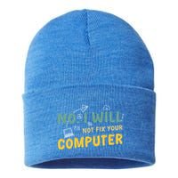 Funny Computer Science Programmer Quote Technician Cool Joke Cool Gift Sustainable Knit Beanie
