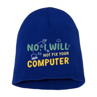 Funny Computer Science Programmer Quote Technician Cool Joke Cool Gift Short Acrylic Beanie