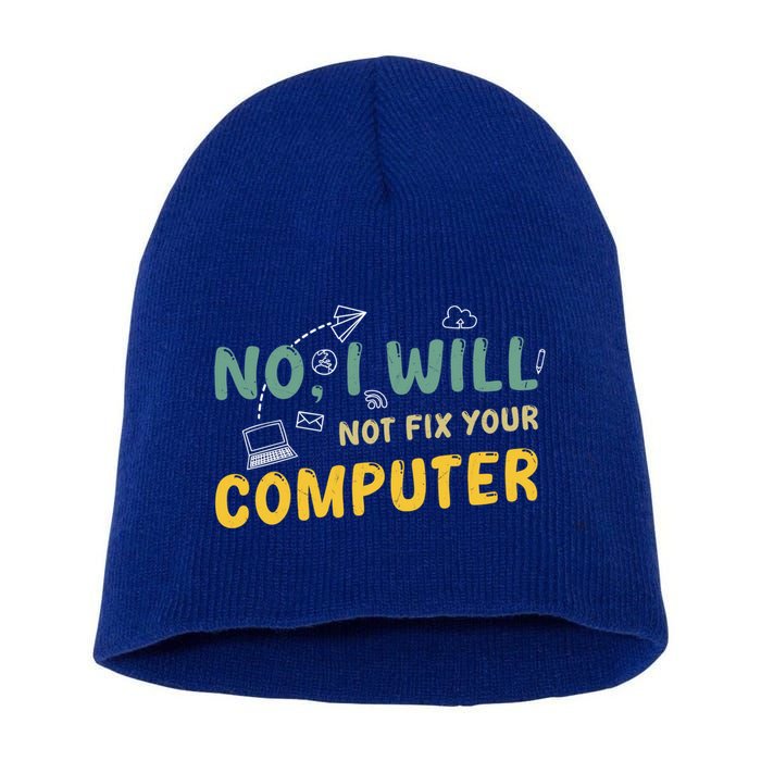 Funny Computer Science Programmer Quote Technician Cool Joke Cool Gift Short Acrylic Beanie