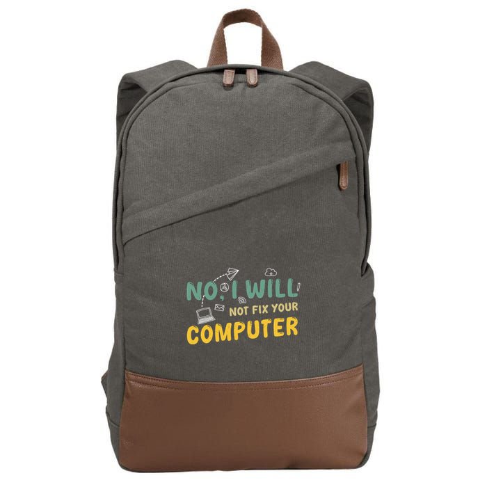 Funny Computer Science Programmer Quote Technician Cool Joke Cool Gift Cotton Canvas Backpack
