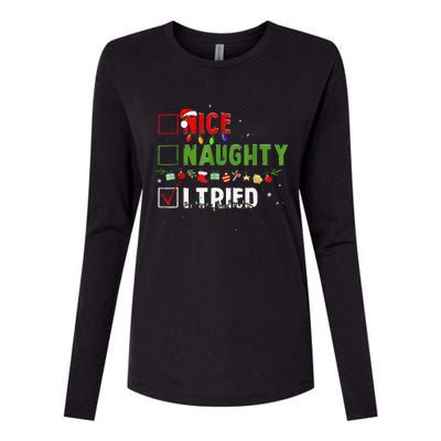 Funny Christmas Santa’S Glide Ride Womens Cotton Relaxed Long Sleeve T-Shirt