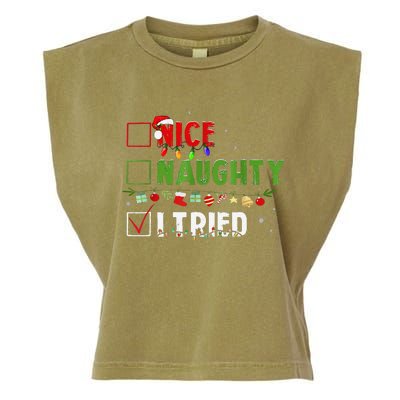 Funny Christmas Santa’S Glide Ride Garment-Dyed Women's Muscle Tee