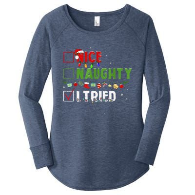 Funny Christmas Santa’S Glide Ride Women's Perfect Tri Tunic Long Sleeve Shirt