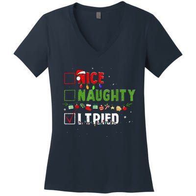 Funny Christmas Santa’S Glide Ride Women's V-Neck T-Shirt