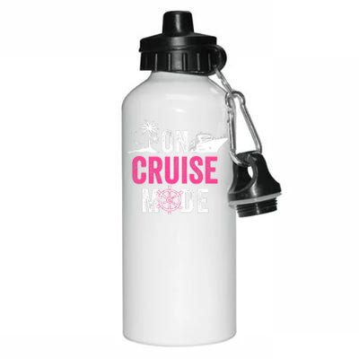 Funny Cruise Ship On Cruise Mode Funny Cruise Vacation Funny On Cruise Mode Aluminum Water Bottle 