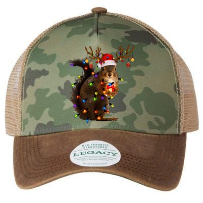 Funny Christmas Squirrel Lights Reindeer Christmas Costume Legacy Tie Dye Trucker Hat