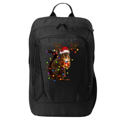 Funny Christmas Squirrel Lights Reindeer Christmas Costume City Backpack