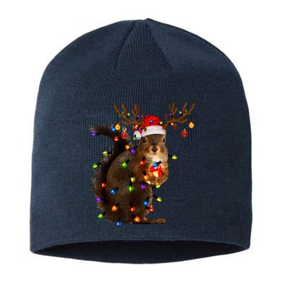 Funny Christmas Squirrel Lights Reindeer Christmas Costume Sustainable Beanie