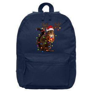 Funny Christmas Squirrel Lights Reindeer Christmas Costume 16 in Basic Backpack