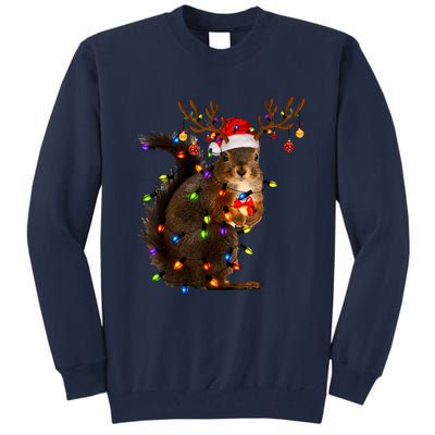 Funny Christmas Squirrel Lights Reindeer Christmas Costume Tall Sweatshirt