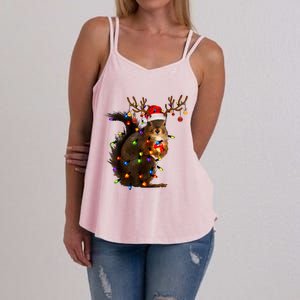 Funny Christmas Squirrel Lights Reindeer Christmas Costume Women's Strappy Tank