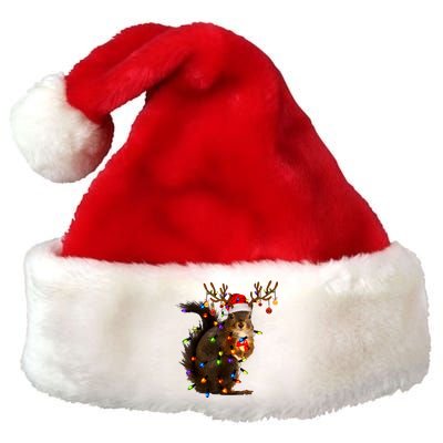 Funny Christmas Squirrel Lights Reindeer Christmas Costume Premium Christmas Santa Hat