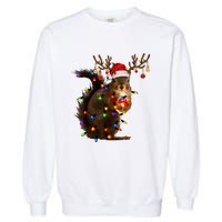 Funny Christmas Squirrel Lights Reindeer Christmas Costume Garment-Dyed Sweatshirt