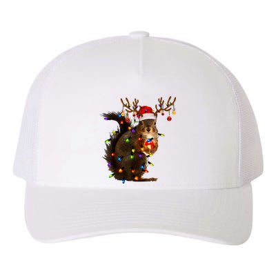 Funny Christmas Squirrel Lights Reindeer Christmas Costume Yupoong Adult 5-Panel Trucker Hat