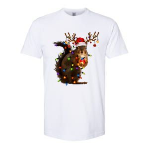 Funny Christmas Squirrel Lights Reindeer Christmas Costume Softstyle CVC T-Shirt