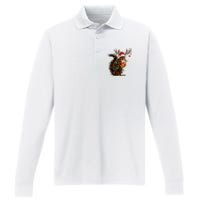 Funny Christmas Squirrel Lights Reindeer Christmas Costume Performance Long Sleeve Polo