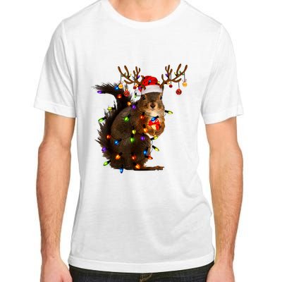 Funny Christmas Squirrel Lights Reindeer Christmas Costume Adult ChromaSoft Performance T-Shirt