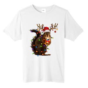 Funny Christmas Squirrel Lights Reindeer Christmas Costume Tall Fusion ChromaSoft Performance T-Shirt