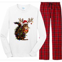 Funny Christmas Squirrel Lights Reindeer Christmas Costume Long Sleeve Pajama Set