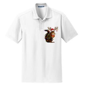 Funny Christmas Squirrel Lights Reindeer Christmas Costume Dry Zone Grid Polo