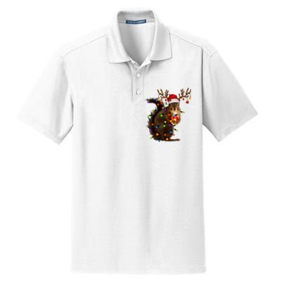 Funny Christmas Squirrel Lights Reindeer Christmas Costume Dry Zone Grid Polo