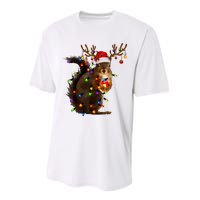 Funny Christmas Squirrel Lights Reindeer Christmas Costume Performance Sprint T-Shirt