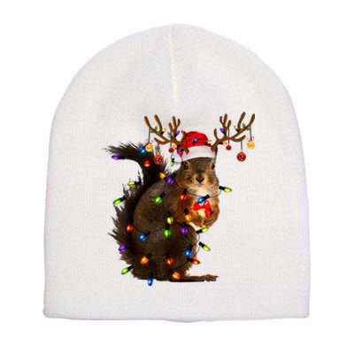 Funny Christmas Squirrel Lights Reindeer Christmas Costume Short Acrylic Beanie