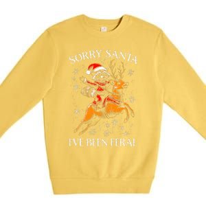 Funny Christmas Sorry Santa Xmas Premium Crewneck Sweatshirt