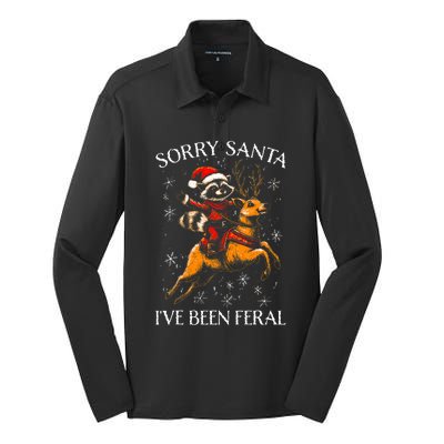 Funny Christmas Sorry Santa Xmas Silk Touch Performance Long Sleeve Polo