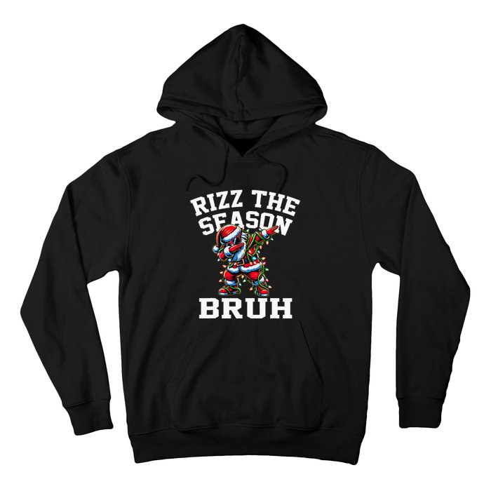 Funny Christmas Santa Xmas Rizz The Season Bruh Hoodie