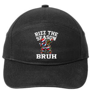 Funny Christmas Santa Xmas Rizz The Season Bruh 7-Panel Snapback Hat