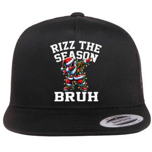 Funny Christmas Santa Xmas Rizz The Season Bruh Flat Bill Trucker Hat