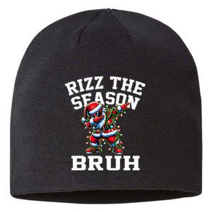 Funny Christmas Santa Xmas Rizz The Season Bruh Sustainable Beanie